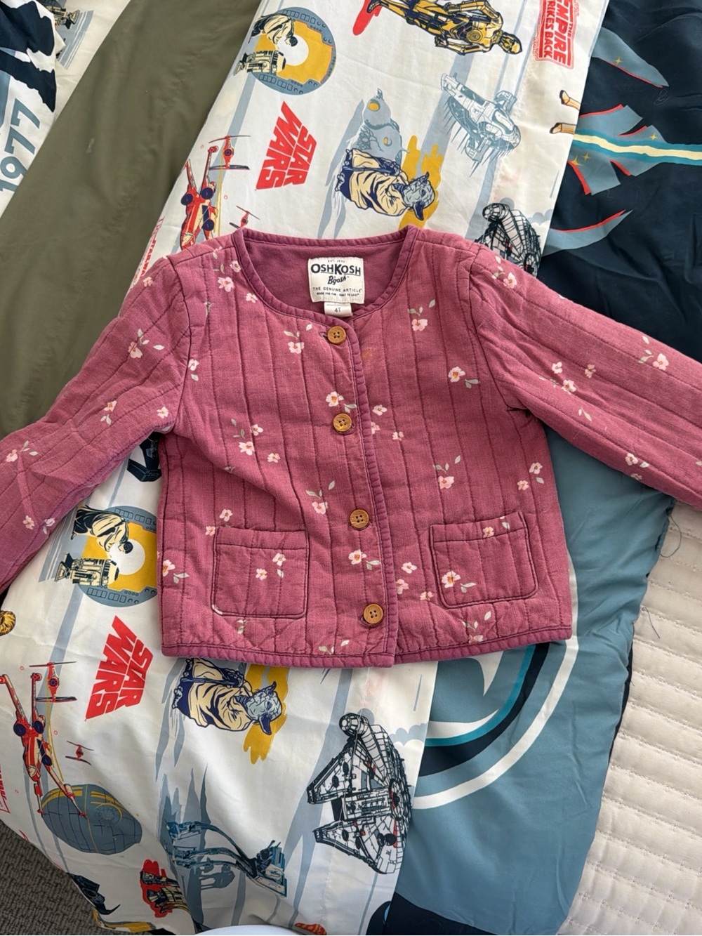 OshKosh B'gosh Mauve Pink Floral Quilted Jacket size 4T